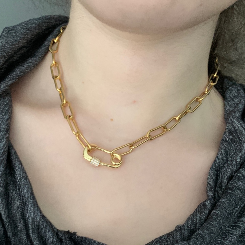 Stainless steel fashion trendy necklace gold new